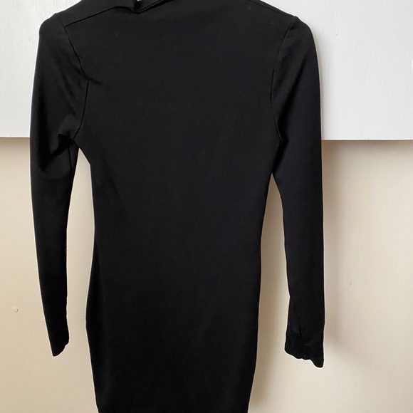 Vijo Couture Black Longsleeve Neck Zipper dress - Picture 2 of 3